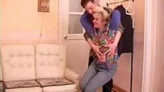 mature granny seduces teenage boy - porn video