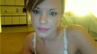 Nude smoking girl on webcam shows her cute tight butt - porn video