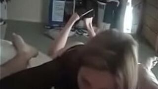 Delicious babe tasting huge cock - porn video