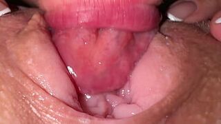 Hot pussy licking and close up creamy fuck with roommate in pajamas - porn video